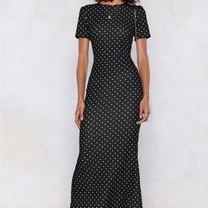 Nasty Gal Polka Dot Print Maxi Dress